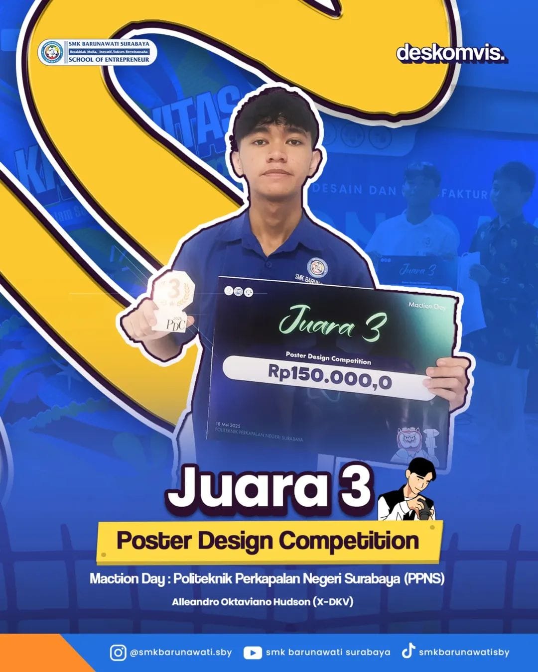 Gambar SMK Barunawati Surabaya juara 3 dalam ajang Poster Desain Competition 2025
